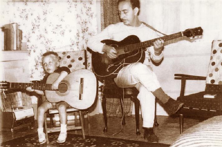 Talented toddler Steve gets some tips from his dad © Steve Morrison